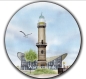 Preview: Coasters Glass coasters around 9.5 cm Warnemünde - At the lighthouse WA12