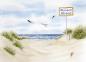 Preview: Aquarell Maritim Kunst Druck Kunstdruck Dänemark Nordsee Ostsee Meer Möwe Strand Dünen Wunschname