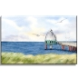 Preview: Leinwand 30 x 20 cm Keilrahmen Canvas-Leinen Folienmagnet Aquarell Maritim Kunst Druck Kunstdruck Ostsee Zingst - Tauchglocke im Sonnenuntergang - Z2