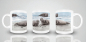 Preview: Tasse Becher Kaffeebecher  Aquarell Maritim Kunst Druck Kunstdruck Seehund auf Bauch Robbe Heuler Kegelrobbe Dänemark Nordsee Ostsee