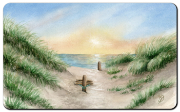 Preview: Frühstücksbrettchen Brettchen Düne Meer Sonnenuntergang - AL7