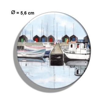 Kühlschrankmagnet m. Flaschenöffner Aquarell Maritim Kunst Druck Kunstdruck  Dänemark Danmark Aaro - Aro - Arø - Aarø 2 - Boote im Hafen