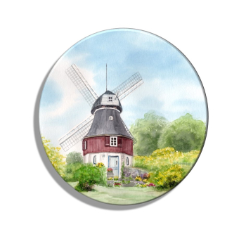 Kühlschrankmagnet m. Flaschenöffner Aquarell Maritim Kunst Druck Kunstdruck Nordsee Amrum Insel Amrum10 - Mühle Bertha