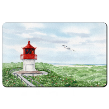 Frühstücksbrettchen Brettchen Aquarell Maritim Kunst Druck Kunstdruck Nordsee Amrum  Seezeichen  Quermarkenfeuer Sonnenuntergang - Amrum