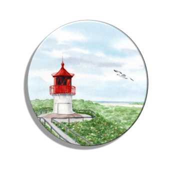 Kühlschrankmagnet m. Flaschenöffner Aquarell Maritim Kunst Druck Kunstdruck Nordsee Amrum  Seezeichen  Quermarkenfeuer Sonnenuntergang - Amrum
