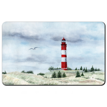 Frühstücksbrettchen Brettchen Aquarell Maritim Kunst Druck Kunstdruck Nordsee Amrum Leuchtturm Insel