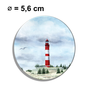 Kühlschrankmagnet m. Flaschenöffner Aquarell Maritim Kunst Druck Kunstdruck Nordsee Amrum Leuchtturm Insel
