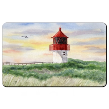 Frühstücksbrettchen Brettchen Aquarell Maritim Kunst Druck Kunstdruck Nordsee Amrum  Seezeichen  Quermarkenfeuer Sonnenuntergang - Amrum4