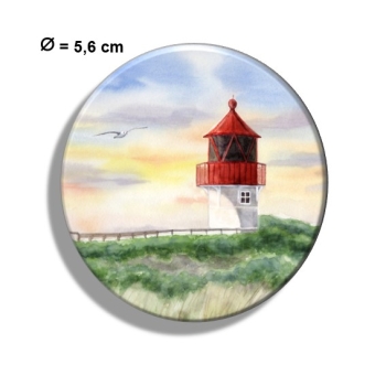 Kühlschrankmagnet m. Flaschenöffner Aquarell Maritim Kunst Druck Kunstdruck Nordsee Amrum  Seezeichen  Quermarkenfeuer Sonnenuntergang - Amrum4