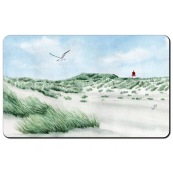 Frühstücksbrettchen Brettchen Aquarell Maritim Kunst Druck Kunstdruck Nordsee Amrum  Seezeichen  Quermarkenfeuer Sonnenuntergang - Kniepsand - Amrum9