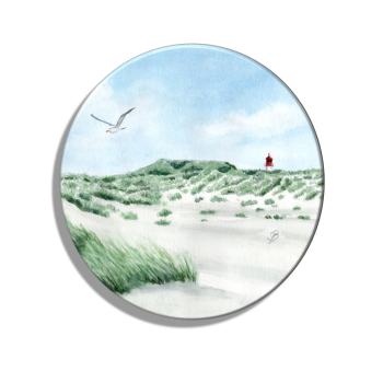 Kühlschrankmagnet m. Flaschenöffner Aquarell Maritim Kunst Druck Kunstdruck Nordsee Amrum  Seezeichen  Quermarkenfeuer Sonnenuntergang - Kniepsand - Amrum9