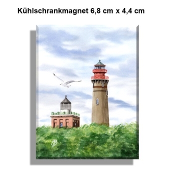 Kühlschrankmagnet  Aquarell Maritim Kunst Druck Kunstdruck Ostsee Leuchtturm Kap Arkona