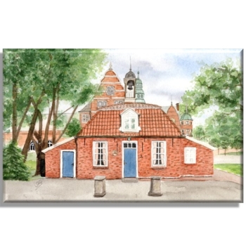 Leinwand 30 x 20 cm Keilrahmen Canvas-Leinen   Aquarell Maritim Kunst Druck Kunstdruck Nordsee Ostfriesland - Standesamt Aurich - OFL10