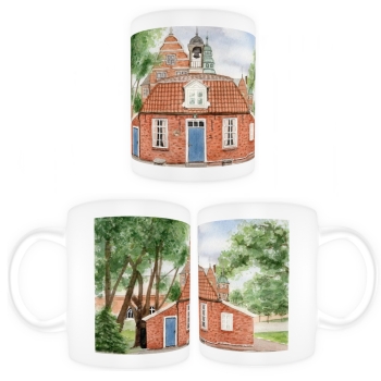 Tasse Becher Kaffeebecher  Aquarell Maritim Kunst Druck Kunstdruck Nordsee Ostfriesland - Standesamt Aurich - OFL10