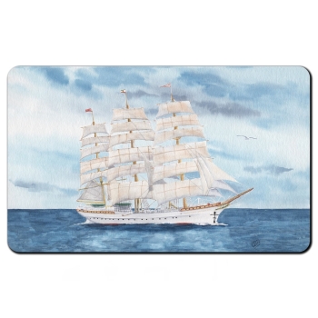 Frühstücksbrettchen Brettchen Aquarell Kunst Druck Kunstdruck Bremerhaven Schulschiff Segelschiff Deutschland - BHV6