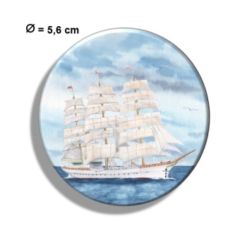 Kühlschrankmagnet m. Flaschenöffner Aquarell Kunst Druck Kunstdruck Bremerhaven Schulschiff Segelschiff Deutschland - BHV6