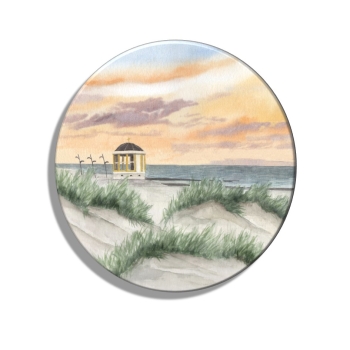Kühlschrankmagnet m. Flaschenöffner Pavillon Borkum - Sonnenuntergang - Düne - BO15
