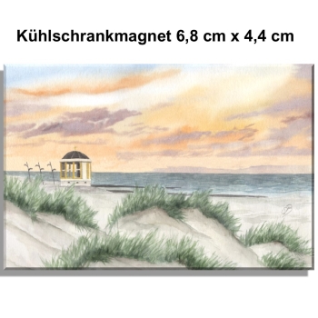 Kühlschrankmagnet Pavillon Borkum - Sonnenuntergang - Düne - BO15
