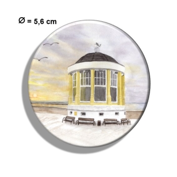 Kühlschrankmagnet m. Flaschenöffner Aquarell Maritim Kunst Druck Kunstdruck Nordsee Pavillon Musikpavillon Insel Borkum Meer Strand