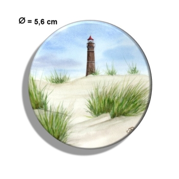 Kühlschrankmagnet m. Flaschenöffner Aquarell Maritim Kunst Druck Kunstdruck Nordsee Insel Borkum Neuer Leuchtturm Strand Meer Dünen