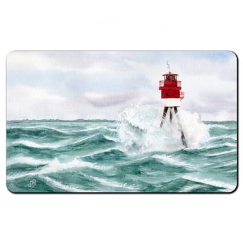 Frühstücksbrettchen Brettchen Aquarell Maritim Kunst Druck Kunstdruck Nordsee Insel Borkum Borkum18 Fischerbalje Bake Leuchtfeuer