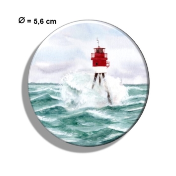 Kühlschrankmagnet m. Flaschenöffner Aquarell Maritim Kunst Druck Kunstdruck Nordsee Insel Borkum18 Fischerbalje Bake Leuchtfeuer