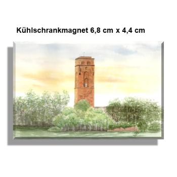 Kühlschrankmagnet Aquarell Maritim Kunst Druck Kunstdruck Nordsee Insel Borkum Alter Leuchtturm Strand Meer Dünen