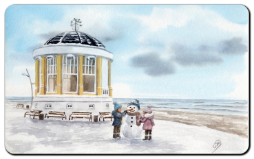 Preview: Frühstücksbrettchen Brettchen Pavillon Borkum Winter - BO23