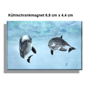 Kühlschrankmagnet  Aquarell Maritim Kunst Druck Kunstdruck Dänemark Nordsee Ostsee Wal Pottwal Schweinswale Schweinswal