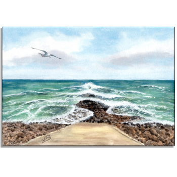 Stretcher frame canvas 30 x 20 cm linen Watercolor Maritime Art Print North Sea Island Baltrum Beach Dunes
