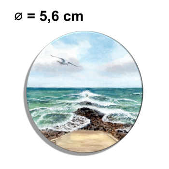 Fridge magnet with bottle opener Watercolor Maritime Art Print North Sea Island Baltrum Beach Dunes