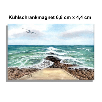 Fridge magnet  Watercolor Maritime Art Print North Sea Island Baltrum Beach Dunes