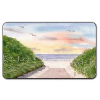 Frühstücksbrettchen Brettchen  Aquarell Maritim Kunst Druck Kunstdruck Nordsee Insel Baltrum Strand Dünen Meer
