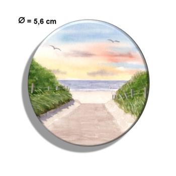 Kühlschrankmagnet m. Flaschenöffner  Aquarell Maritim Kunst Druck Kunstdruck Nordsee Insel Baltrum Strand Dünen Meer