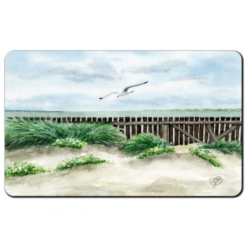 Frühstücksbrettchen Brettchen  Aquarell Maritim Kunst Druck Kunstdruck Nordsee Insel Baltrum Strand Dünen Meer