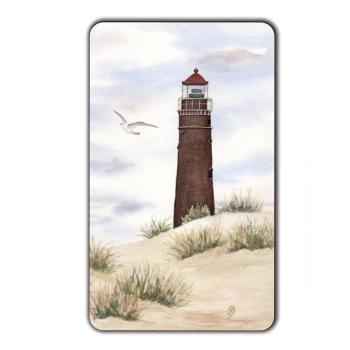 Frühstücksbrettchen Brettchen Aquarell Maritim Kunst Druck Kunstdruck Nordsee Insel Borkum Neuer Leuchtturm Strand Meer Dünen