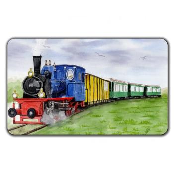 Frühstücksbrettchen Brettchen Aquarell Maritim Kunst Druck Kunstdruck Nordsee Kleinbahn Inselbahn Bahn Zug Insel Borkum
