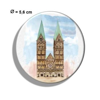 Kühlschrankmagnet m. Flaschenöffner Aquarell Maritim Kunst Druck Kunstdruck Bremen Bremer  Dom  Souvenir Souvenirs