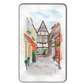 Frühstücksbrettchen Brettchen Aquarell Maritim Kunst Druck Kunstdruck Bremen Bremer Schnoor Gasse Nordsee Souvenir Souvenirs