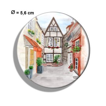 Kühlschrankmagnet m. Flaschenöffner Aquarell Maritim Kunst Druck Kunstdruck Bremen Bremer Schnoor Gasse Nordsee Souvenir Souvenirs