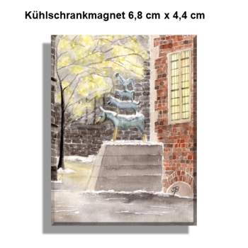 Kühlschrankmagnet Bremen15- Bremer Stadtmusikanten Weihnachten in Bremen