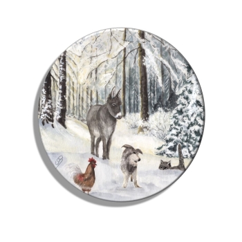 Kühlschrankmagnet m. Flaschenöffner Bremer Stadtmusikanten Weihnachten im Wald - Bre16