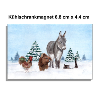 Fridge magnet Bremen Town Musicians Christmas in the Forest - Bre16