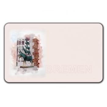 Frühstücksbrettchen Brettchen Aquarell Maritim Kunst Druck Kunstdruck Bremen Bremer Stadtmusikanten Nordsee Souvenir Souvenirs