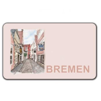 Frühstücksbrettchen Brettchen Aquarell Maritim Kunst Druck Kunstdruck Bremen Bremer Schnoor Gasse Nordsee Souvenir Souvenirs