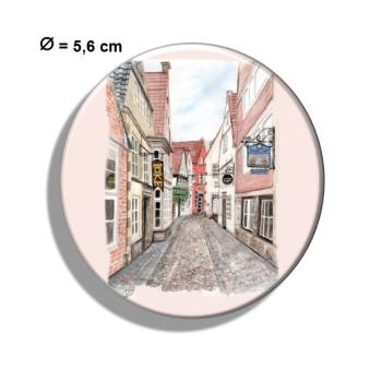 Kühlschrankmagnet m. Flaschenöffner Aquarell Maritim Kunst Druck Kunstdruck Bremen Bremer Schnoor Gasse Nordsee Souvenir Souvenirs