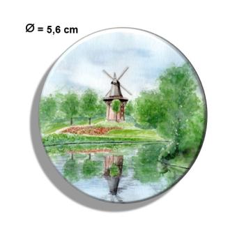 Fridge magnet with bottle opener Watercolor Maritime Art Print Bremen Bremer Windmill Mill  Souvenir Souvenirs North Sea
