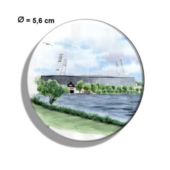 Kühlschrankmagnet m. Flaschenöffner Aquarell Maritim Kunst Druck Kunstdruck Werder Bremen Bremer Weserstation Fußball Stadion