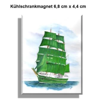 Kühlschrankmagnet Aquarell Maritim Kunst Druck Kunstdruck Alexander von Humboldt Alex Schiff Segelschiff Schulschiff