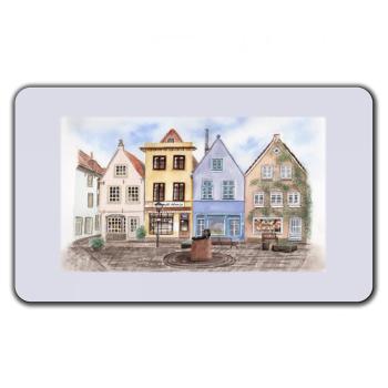 Frühstücksbrettchen Brettchen Aquarell Maritim Kunst Druck Kunstdruck Bremen Bremer Schnoor Gasse Nordsee Souvenir Souvenirs